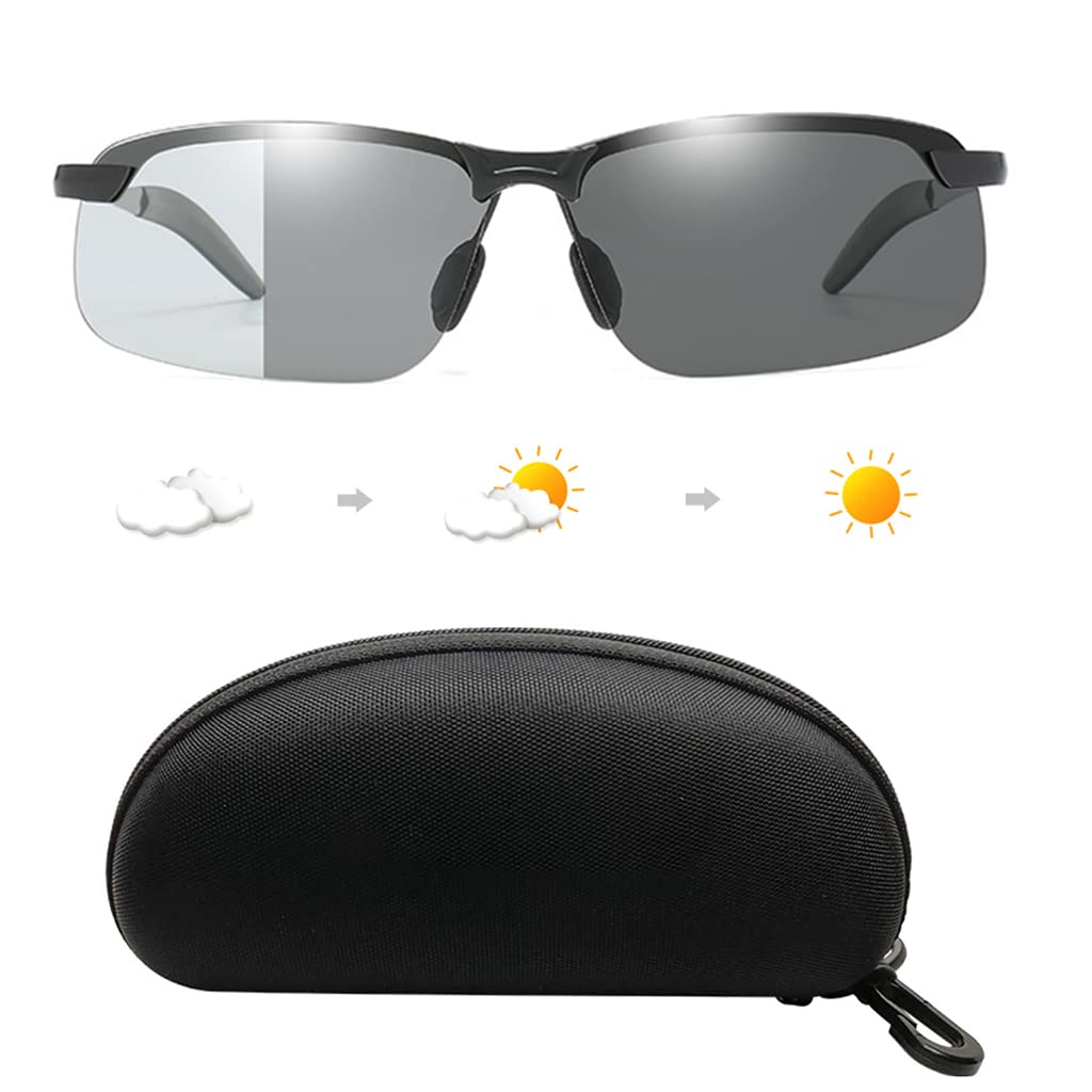 GUSTAVE Polarized Sunglasses for Men UV Protection Photochromic Day and Night Sunglasses with Sunglases Case for Riding, Fishing, Golfing, Driving Fashion Sunglasses for Men GUSTAVE Polarized Sunglasses for Men UV Protection Photochromic Day and Night Sunglasses with Sunglases Case for Riding, Fishing, Golfing, Driving Fashion Sunglasses for Men